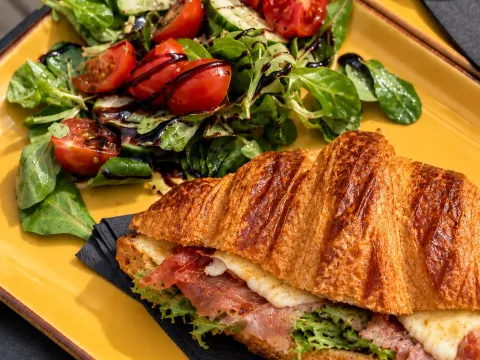 Croissant with Ham and Rocket